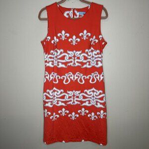 J.McLaughlin Catalina Cloth Dress Size Large Orange Geometric Sleeveless travel